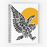 Great Horned Owl Tribal Tattoo Notebook