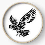 Tribal Cockatoo Parrot Bird Tattoo Clock