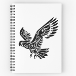 Tribal Cockatoo Parrot Bird Tattoo Notebook