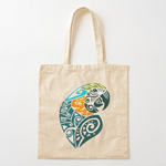 Blue And Gold Macaw Tribal Tattoo Tote Bag
