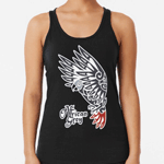 African Grey Parrot Tribal Tattoo Tank Top