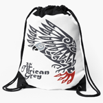 Click here to buy this African Grey Parrot Tribal Tattoo Drawstring Bag! African Grey Parrot Tribal Tattoo Drawstring Bag