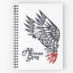 African Grey Parrot Tribal Tattoo Notebook