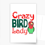 Crazy bird lady postcard