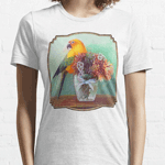 Sun conure and flowers painting t-shirts