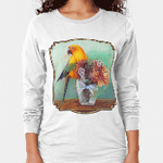 Sun conure and flowers long sleeve t-shirt