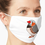 Cute fluffy zebra finch cartoon drawing Mask