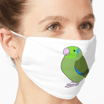 Cute fluffy wild green pacific parrotlet cartoon drawing Mask