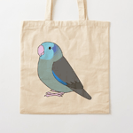 Cute fluffy blue pacific parrotlet cartoon drawing Tote Bag