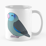 Click here to buy this Cute fluffy blue pacific parrotlet cartoon drawing Mug! Cute fluffy blue pacific parrotlet cartoon drawing Mug