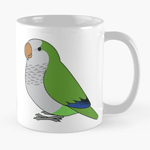 Click here to buy this Cute fluffy wild green quaker parrot cartoon drawing Mug! Cute fluffy wild green quaker parrot cartoon drawing Mug