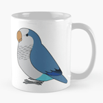 Cute fluffy blue quaker parrot cartoon drawing Mug