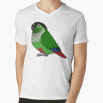 Cute fluffy normal green-cheeked conure parrot cartoon drawing T-Shirt
