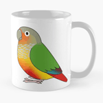 Cute fluffy pineapple green-cheeked conure parrot cartoon drawing Mug