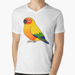 Cute fluffy sun conure parrot cartoon drawing T-Shirt