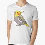 Cute fluffy cinnamon pearl cockatiel parrot cartoon drawing T-Shirt