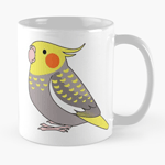 Cute fluffy cinnamon pearl cockatiel parrot cartoon drawing Mug