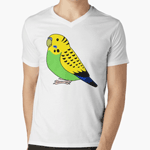 Cute fluffy green budgie parakeet parrot cartoon drawing T-Shirt