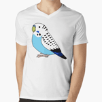 Cute fluffy blue budgie parakeet parrot cartoon drawing T-Shirt