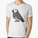 Cute fluffy timneh african grey parrot cartoon drawing T-Shirt