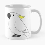 Cute fluffy sulphur crested cockatoo parrot cartoon drawing Mug