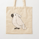 Cute fluffy umbrella cockatoo parrot cartoon drawing Tote Bag