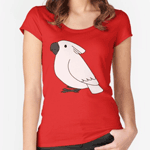 Cute fluffy umbrella cockatoo parrot cartoon drawing CT-Shirt