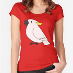 Cute fluffy sulphur crested cockatoo parrot cartoon drawing T-Shirt