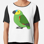 Cute fluffy blue-fronted amazon parrot cartoon drawing CT-Shirt