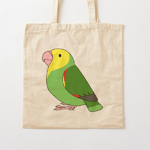 Cute fluffy double yellow-headed amazon parrot cartoon drawing Tote Bag