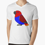 Cute fluffy female red eclectus parrot cartoon drawing T-Shirt