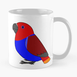 Cute fluffy female red eclectus parrot cartoon drawing Mug