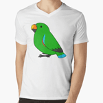 Cute fluffy male green eclectus parrot cartoon drawing T-Shirt