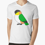 Cute fluffy black-headed caique parrot cartoon drawing T-Shirt