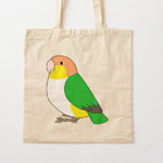 Cute fluffy white-bellied caique parrot cartoon drawing Tote Bag