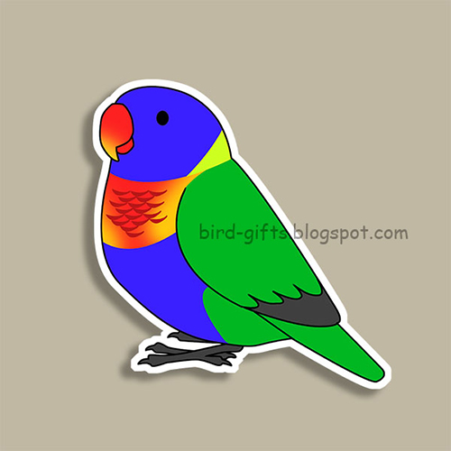 Cute fluffy rainbow lorikeet parrot cartoon drawing Magnet