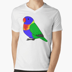 Cute fluffy rainbow lorikeet parrot cartoon drawing T-Shirt