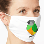 Cute fluffy senegal parrot cartoon drawing Mask