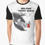 High Four Parrot Kick Graphic T-Shirt