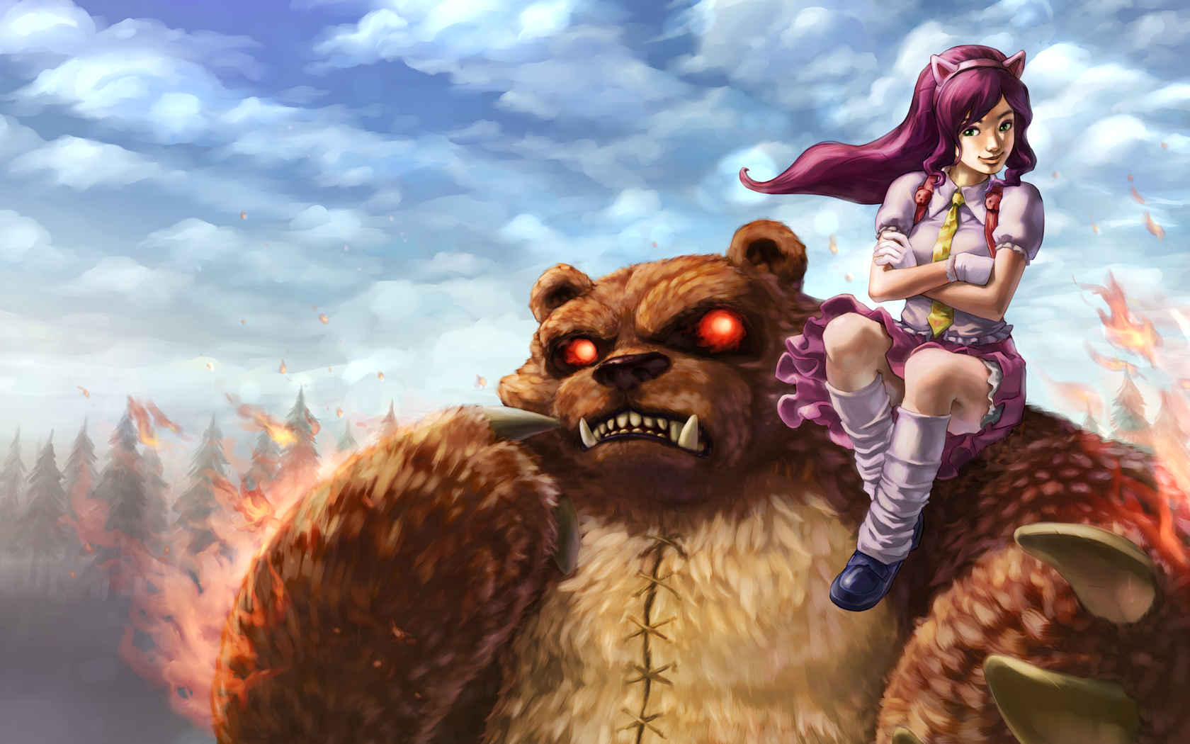 Annie Rides on Tibber's Shoulder