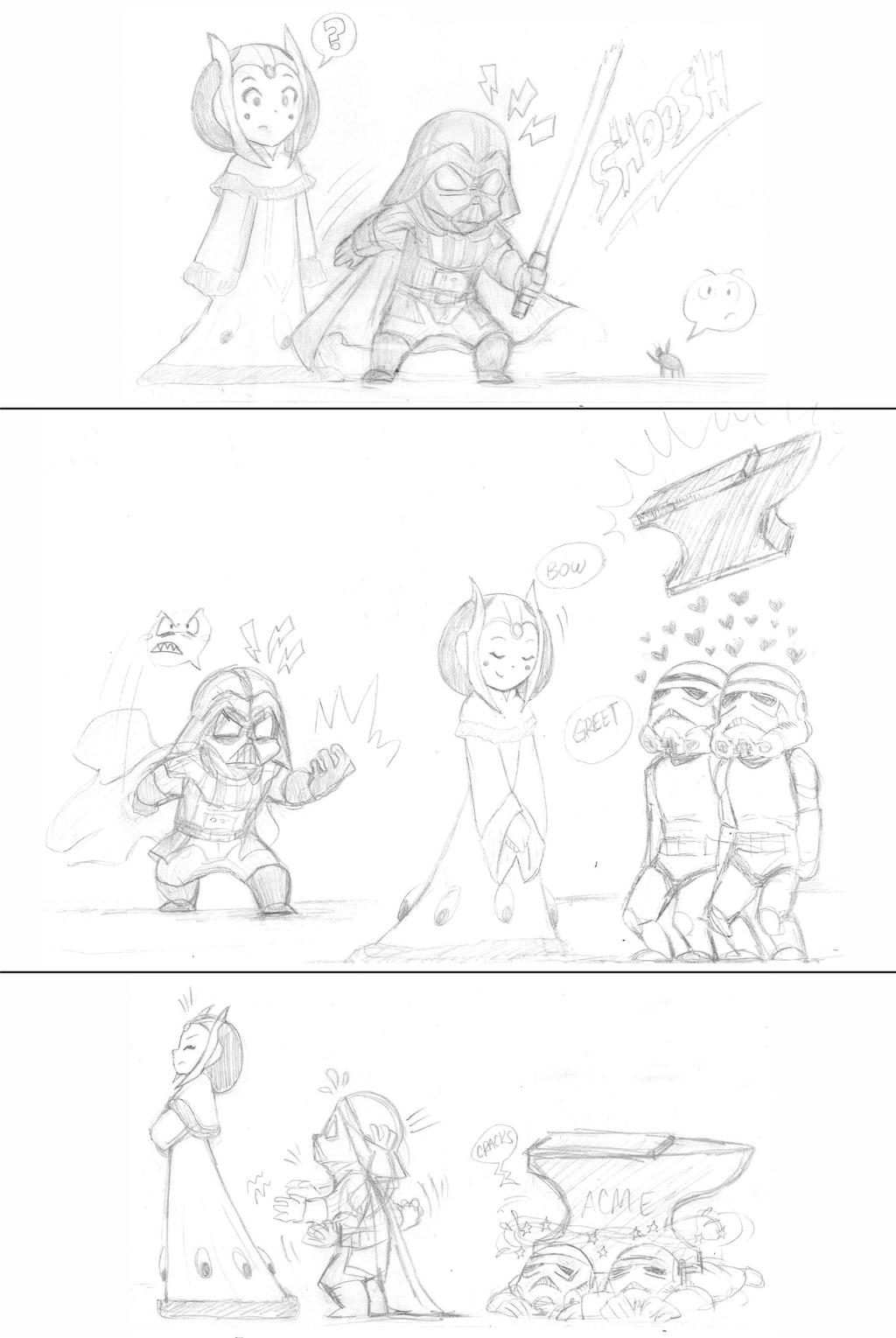 SW - Darth Vader X Queen of Naboo sketches 2 by Kate-To on DeviantArt