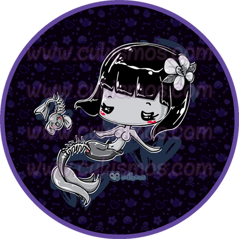 Chibi Dead Mermaid Pocket mirror design