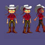 cowgirl in purple background