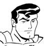 Superman Sketch Card in Bruce Timm Style