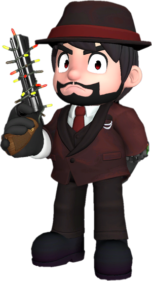 TF2 Red Spy SMG3 (Black Gloves) Render