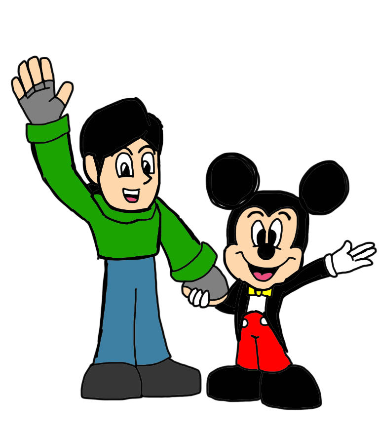 Sam and Mickey Mouse say hello by JManTheAngel2 on DeviantArt