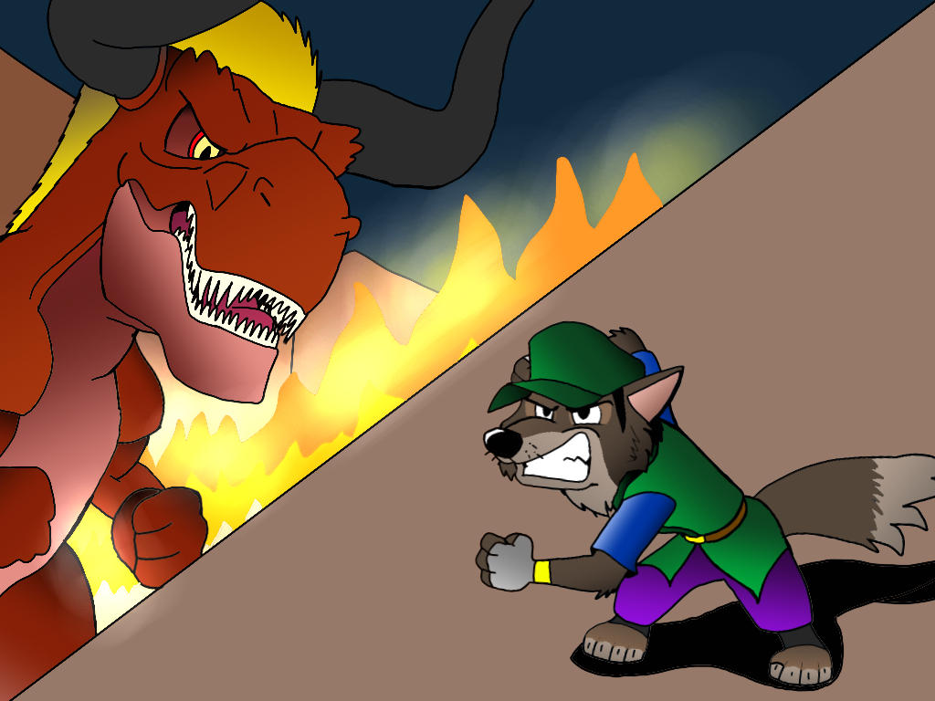 Sam the Wolf Vs Hornsaurus Rex by J-ManTheAngel on DeviantArt