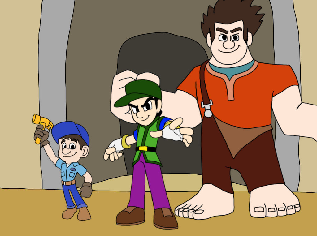 Sam, Fix-It Felix, and Wreck-it Ralph by JManTheAngel2 on DeviantArt