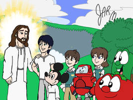 JMan Mickey Mouse and Christian Carton meets Jesus