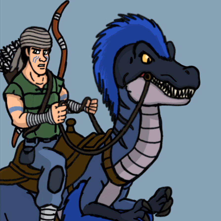Blue Raptor Drawing Riding J-Man riding on Blue the Raptor on ARK by JManTheAngel2 on DeviantArt